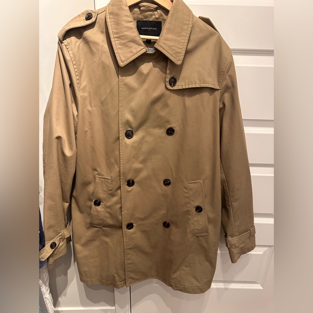 Banana Republic Men's Khaki Trench Coat